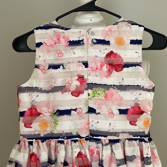 Bonnie Jean Sleeveless Girls Dress Floral with rose on waist, size 12 - Picture 7 of 14